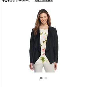 FAUX LEATHER drape front jacket - The Limited